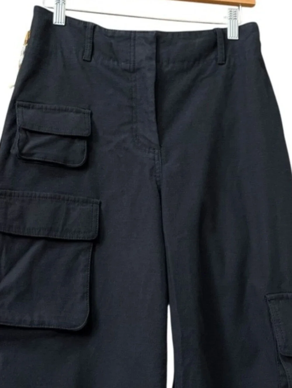 Aritzia WILFRED FREE Picture Cargo Pant Black Wide Leg Sz 0